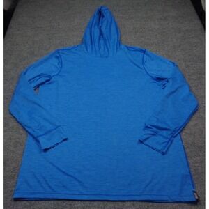 SAXX Droptemp Hoodie Mens XL Blue Pullover Gym Training Workout Cooling